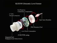 Sensor de nível de água de saída RS485 de 3 m Piscina de esgoto PTFE 20 khz transmissor receptor ultrassônico inteligente