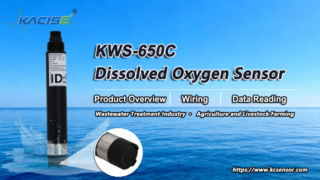 Visão geral, fiação e leitura de dados do sensor de oxigênio dissolvido KWS-650C