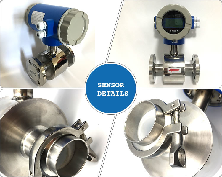 medidor de fluxo 3A eletromagnético higiênico magnético sanitário para a indústria alimentar da bebida da cerveja do leite