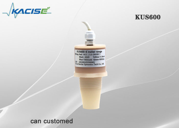Sensor ultrassônico de nível de água à prova d'água KUS600 IP68 com faixa de 0,6m-5m e invólucro PVDF