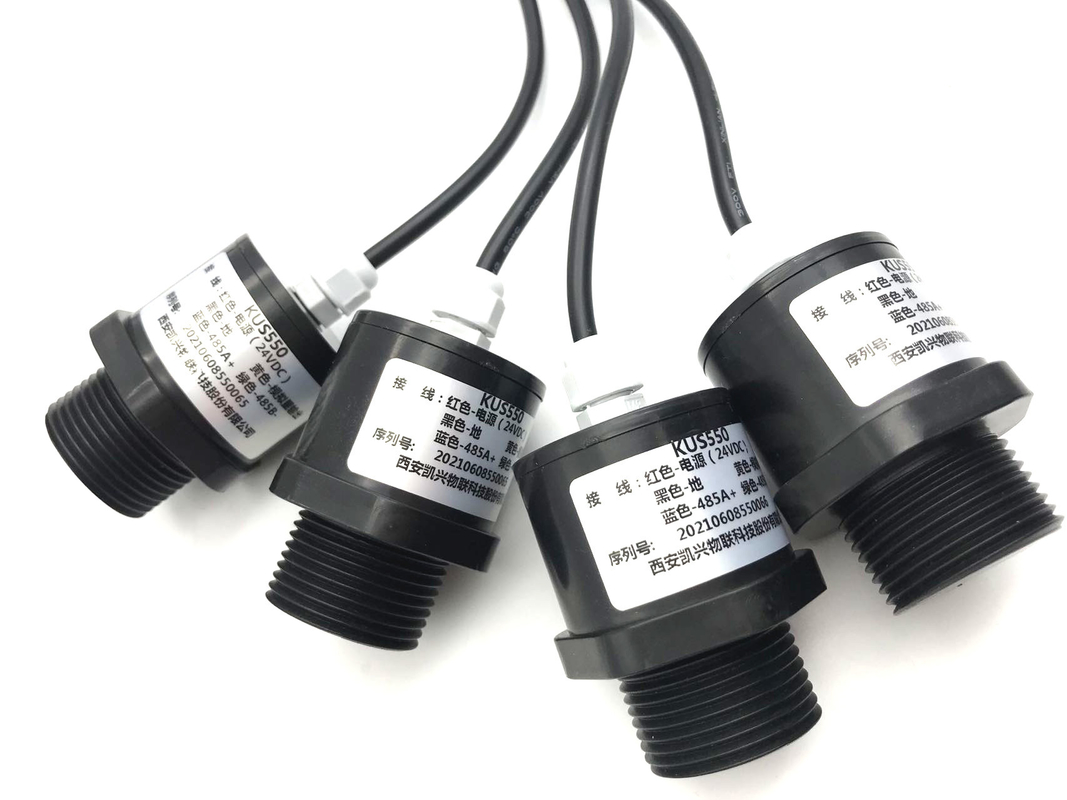 Sensor de nível de água de saída RS485 de 3 m Piscina de esgoto PTFE 20 khz transmissor receptor ultrassônico inteligente