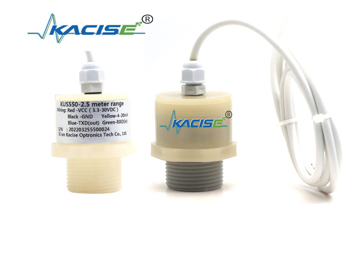 Sensor de nível de água ultrassônico inteligente de 3m de baixo consumo de energia RS485 Medidor de nível de água PTFE de piscina de esgoto de saída