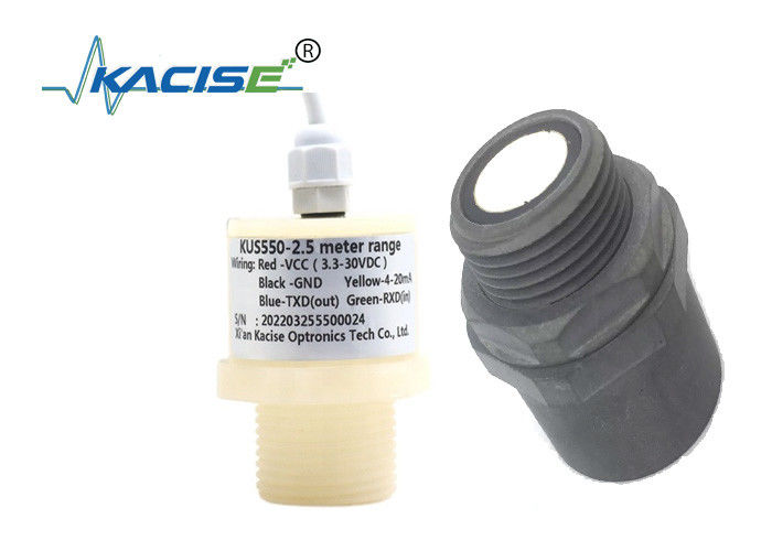 Sensor de nível ultra-sônico à prova d'água KUS550 PTFE com saída RS485 e alcance de medição de 3 m