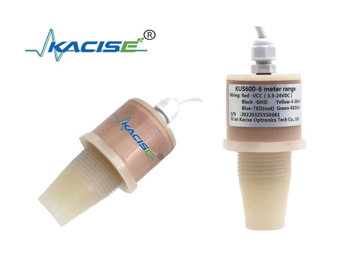 Medidor ultrassônico de nível de água IP68 5m Saída RS485 Sensor de nível líquido PVDF KUS600