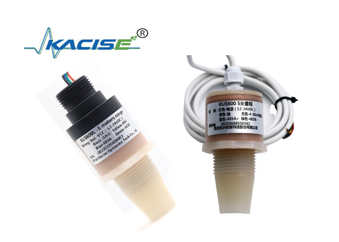 PVDF 5m Medidor ultrassônico de nível de água 5V Saída RS485 Sensor de nível líquido KUS600