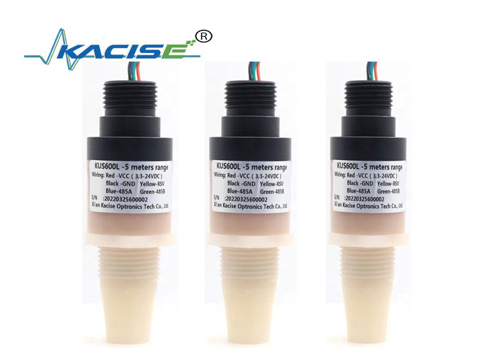 PVDF 5m Medidor ultrassônico de nível de água 5V Saída RS485 Sensor de nível líquido KUS600