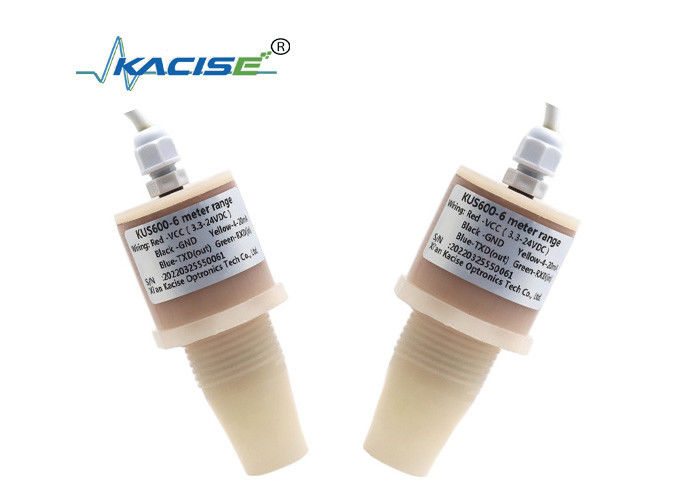 Baixa potência 3.3V entrada IP68 à prova d'água 5m faixa de detecção KUS600B sensor de nível de água ultrassônico com saída RS485