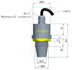 Sensor de nível de combustível ultrassônico 5V antifurto para gerenciamento de combustível RS485 5m
