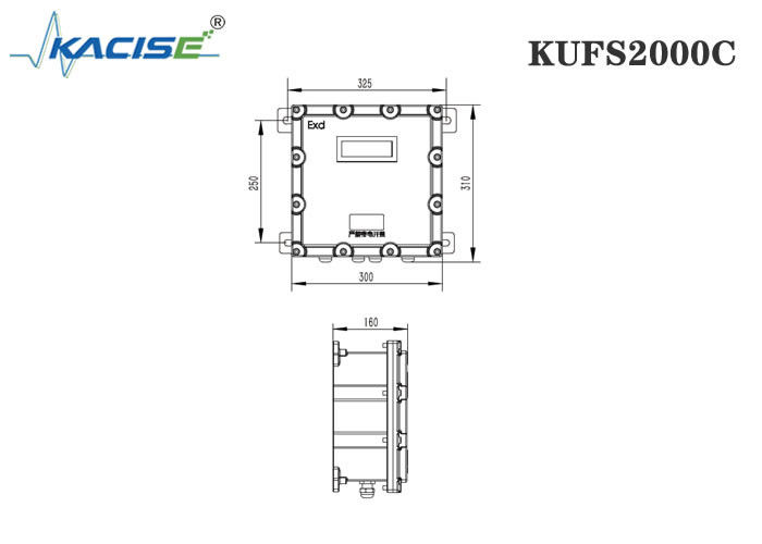 KUFS2000C Aperto à prova de explosão no medidor de caudal ultrasónico com medição bidirecional para tubos DN32-DN6000