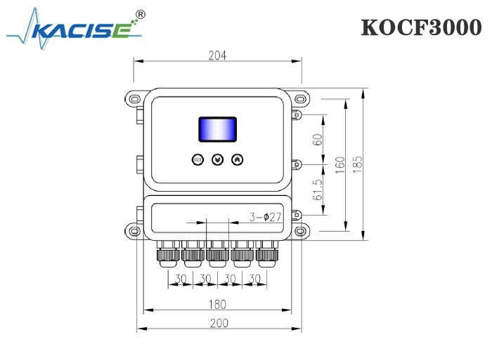 KOCF3000 Medidor de fluxo de canal aberto ultra-sônico com precisão de medição de 0,5% e comunicação de protocolo MODBUS para medição sem contato