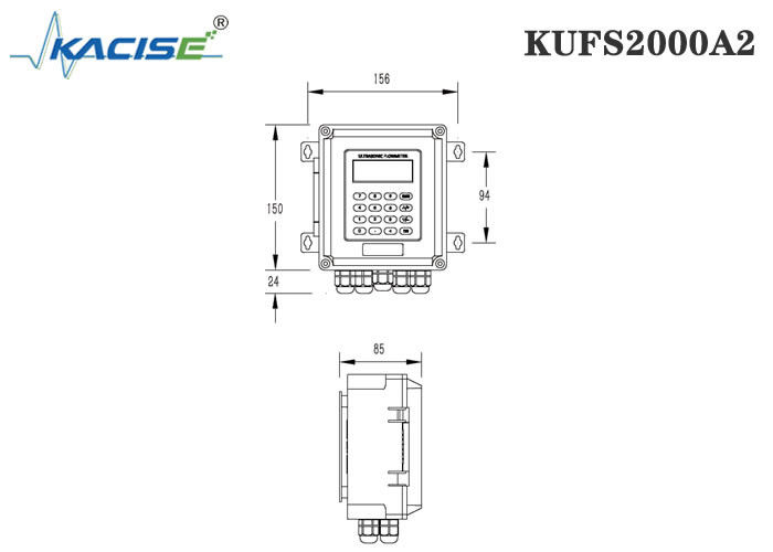 KUFS2000A2 Medidor de fluxo ultrasônico de inserção em parede para tubos DN50-DN6000 com medição bidirecional e interface RS485 MODBUS