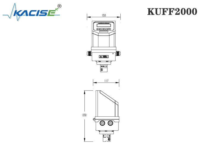 KUFF2000 Medidor de fluxo ultrasónico de inserção fixa com precisão de ± 1% para dimensões de tubos DN50-DN6000 e medição bidirecional