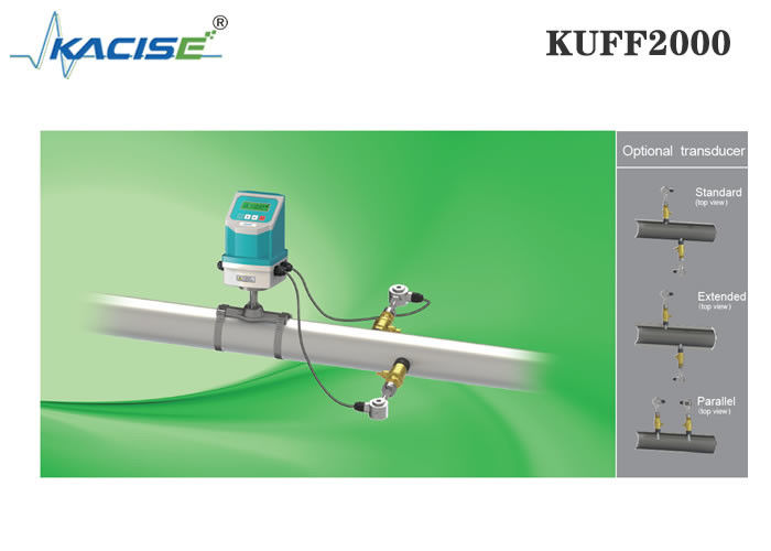 KUFF2000 Medidor de fluxo ultrasónico de inserção fixa com precisão de ± 1% para dimensões de tubos DN50-DN6000 e medição bidirecional
