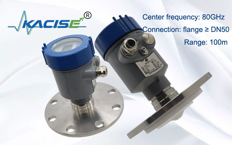 Sensor de nível de radar de 80 GHz KACISE OEM com saída de 4-20mA e proteção IP67 para medição de alto nível