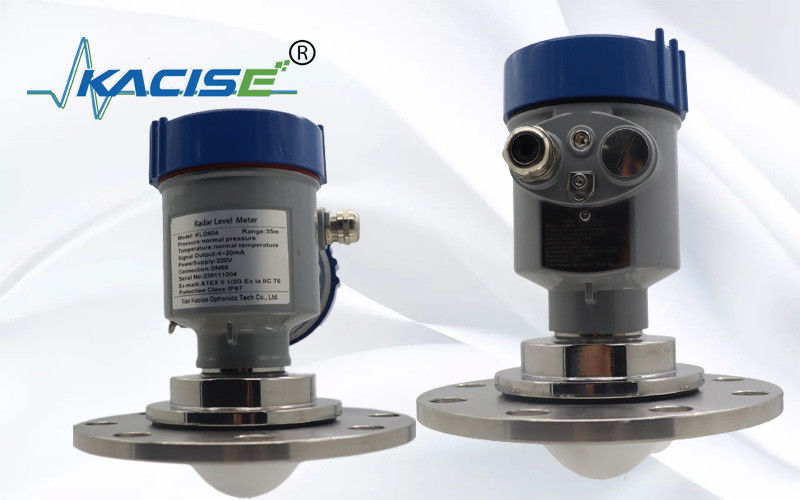 Kacise OEM 80GHz Radar Level Sensor 100m Range FMCW Radar Level Meter com proteção e exibição IP67