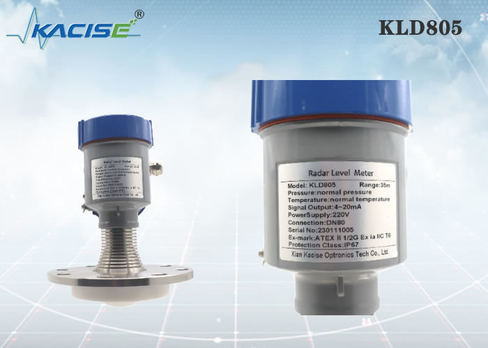 Sensor de nível de radar KLD805 de 80 GHz com antena PTFE e proteção IP67 para medição do nível de líquido