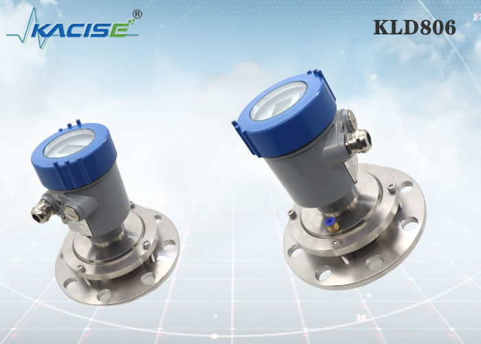 Sensor de nível de radar KLD806 de 80 GHz com função de depuração para aplicação de poeira forte em silos de farinha