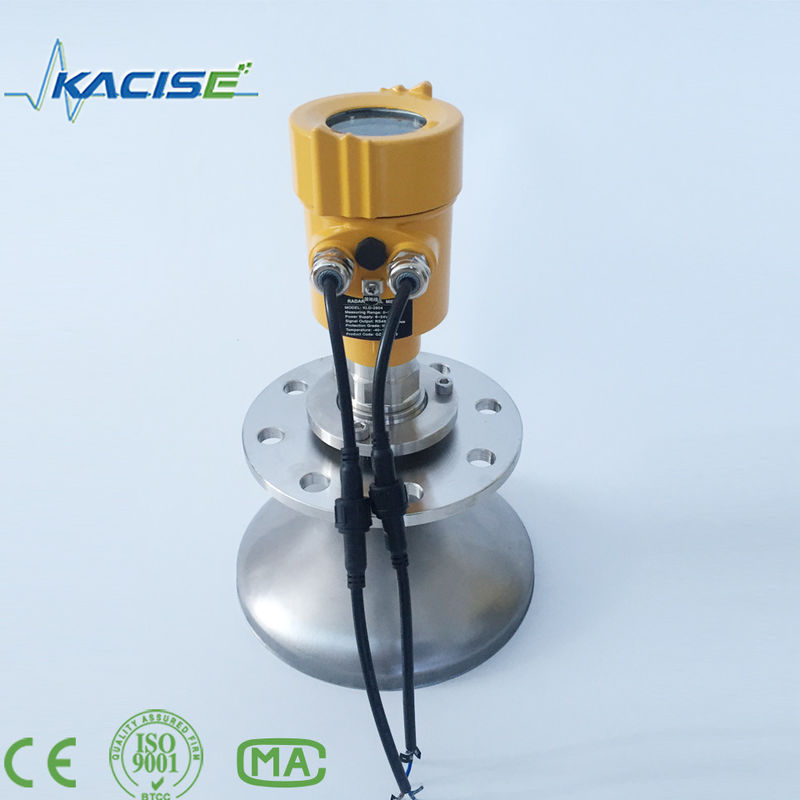 Transmissor de nível de radar KLD-2604 de 26 GHz com alcance de medição de 80 m e saída de 4-20 mA/HART para medição de nível de material sólido