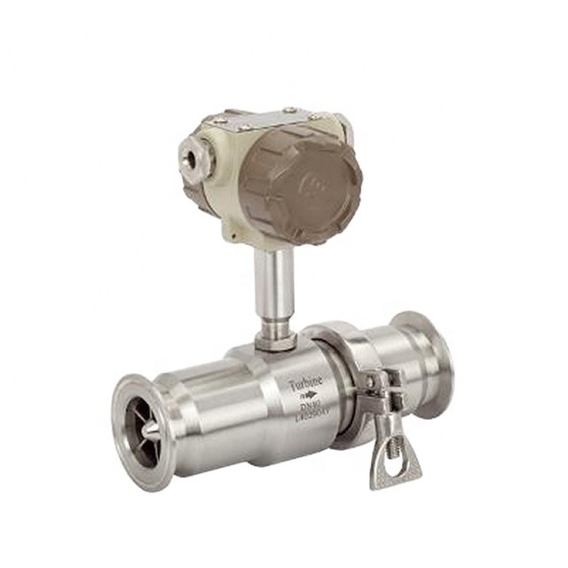 Tipo sanitário conexão da braçadeira do medidor de fluxo da turbina do produto comestível de medidor de fluxo/