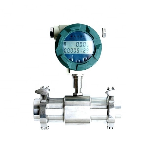 Tipo sanitário conexão da braçadeira do medidor de fluxo da turbina do produto comestível de medidor de fluxo/