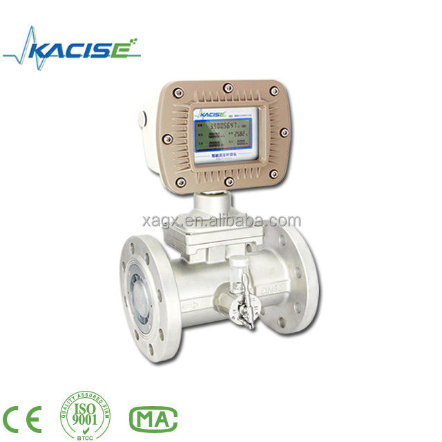Medidor de fluxo de turbina a gás de material de carcaça SS304 com medidor de vazão de turbina digital ExdIIBT6 à prova de explosivos e precisão de ± 0,75%