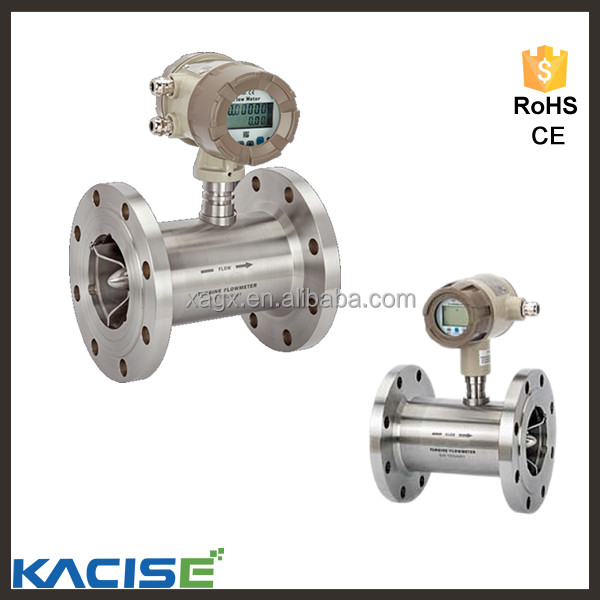 KXTUF Tipo flangado Digital Combustível Diesel Turbina de água líquida Medidor de fluxo de alta precisão 4-20ma saída