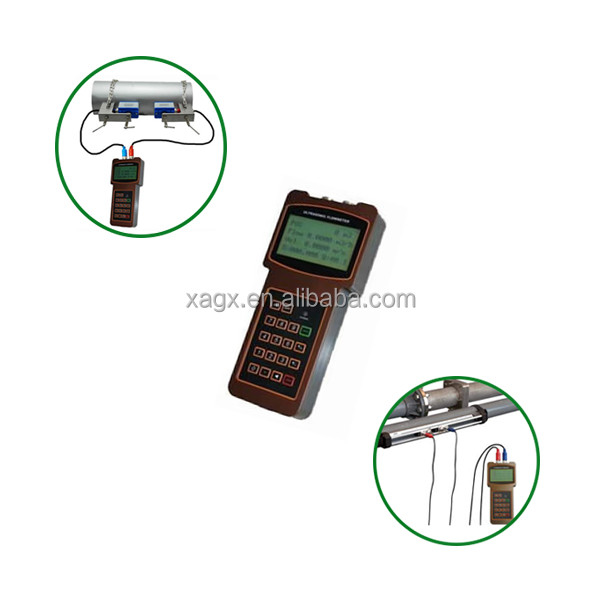 Medidor de fluxo de água ultra-sônico portátil de baixo custo porcelana com bateria de alimentação 3 * 1.2V ou adaptador de alimentação AC90 ~ 260V