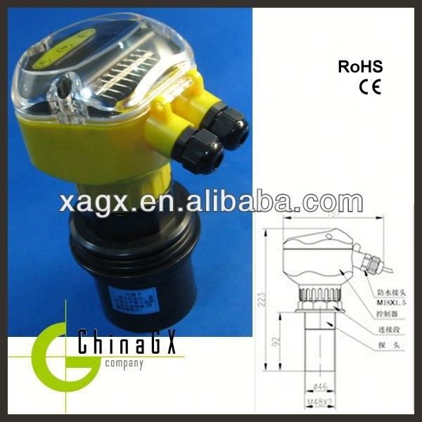 Transmissor inteligente de nível de água de longa distância série GXUM com resolução de 3 mm e alcance de 10 m em caixa à prova d'água IP67