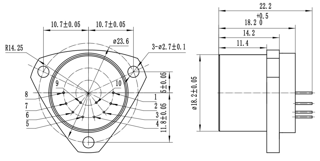 Detector de alcance miniaturizado multifuncional com acelerômetro para várias indústrias com tamanho Ф18.2mm X23mm