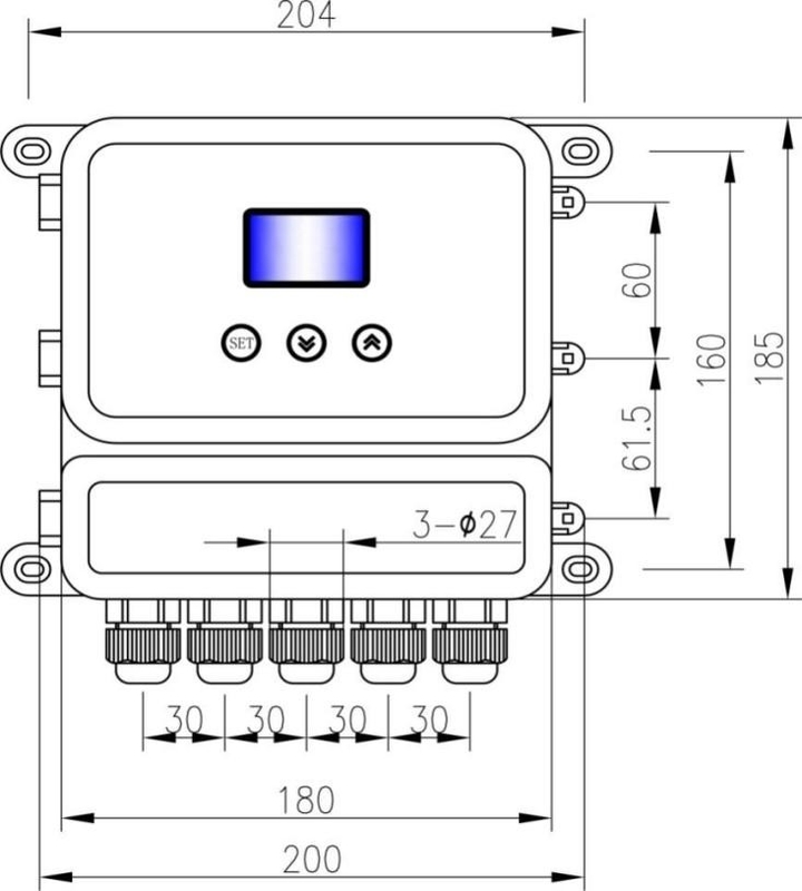 IP65 0-99999.99m3/h Medidor de fluxo ultra-sônico com material POM ABS Split Shell