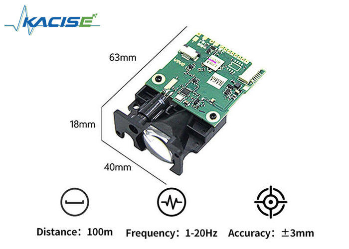 Módulo de alcance a laser de alta precisão com precisão de ± 3 mm, alcance de 100 m e frequência de atualização de 20 Hz para automação industrial