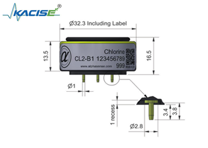 20 Resolução de alcance 0,02 CL2-B1/CL2-B1 Sensor de cloro para detecção precisa