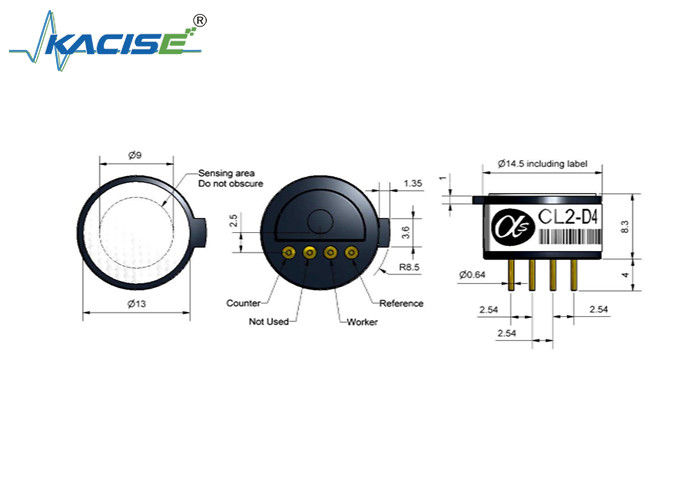 CL2-D4 Sensor de cloro de tamanho minúsculo com tempo de resposta rápido e alta sensibilidade para detecção precisa de gases