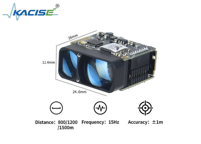 LSDM Industrial Automation Long-Range DTOF Laser Ranging Module com alcance de 1500m, saída UART e design compacto de 26×24.6×11.4mm