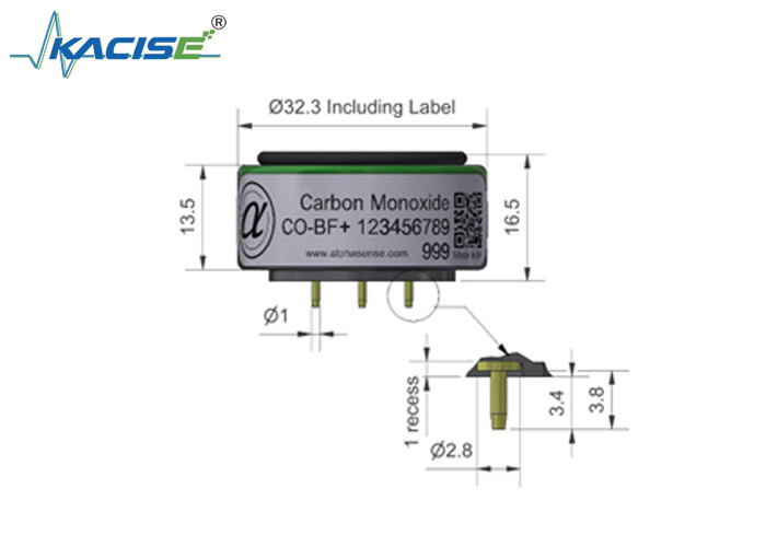 Tempo de resposta do sensor de monóxido de carbono CO-BF/CO-BF 25 Resolução 0,5 para o sector industrial