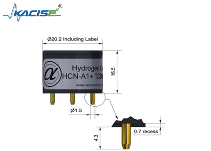 Sensor de cianeto de hidrogénio HCN-A1/HCN-A1 para detecção precisa de linearidade 4 a 8 Faixa 100