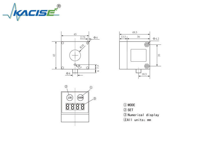 Sensores de alcance a laser da série KLSA Distância máxima de medição 22m Nível de proteção do recinto IP65 para indústria e manufatura
