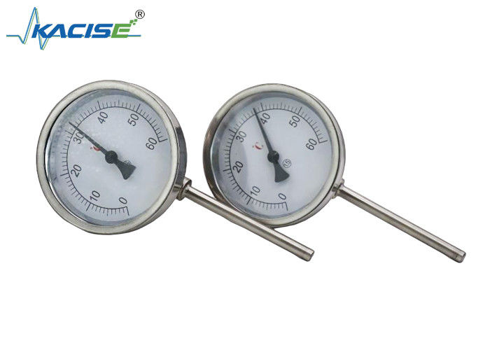WSS-411W Termômetro Bimetálico Industrial com aço inoxidável 304/316, comprimento de caule personalizável e sem necessidade de alimentação