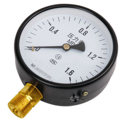 Medidor de pressão industrial KMC-Y100 - Diâmetro de 100 mm, ligação de cobre radial M20 × 1.5, concha de ferro