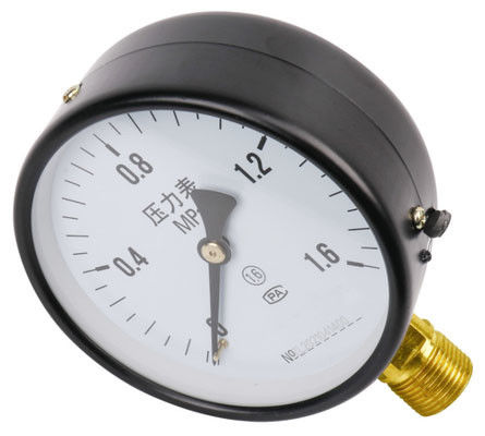 Medidor de pressão industrial KMC-Y100 - Diâmetro de 100 mm, ligação de cobre radial M20 × 1.5, concha de ferro