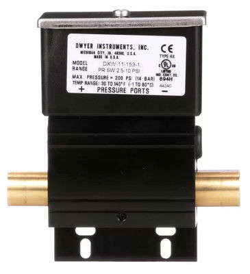Mudança de pressão SPDT diferencial molhado/moído da série Dwyer (modelos DXW-11-153-1 a DXW-11-153-4)