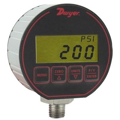 Classificação do recinto do medidor de pressão digital da série Dwyer DPG projetado para atender ao limite de pressão NEMA 4/4X IP66 2x faixa de pressão