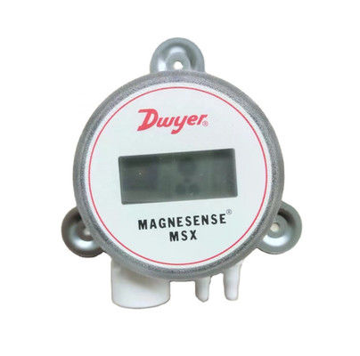 Transmissor de pressão diferencial Dwyer MSX-W20-PA Magnesense com detecção de pressão bidirecional, extração de raiz quadrada e saída de corrente de 4-20mA