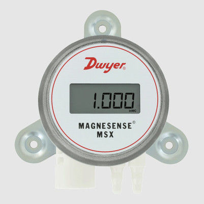 Transmissor de pressão diferencial Dwyer MSX-W20-PA Magnesense com detecção de pressão bidirecional, extração de raiz quadrada e saída de corrente de 4-20mA