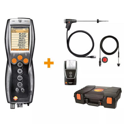 Kit de Análise de Gases de Combustão Testo 330-2 LL Pro, Ecrã Gráfico a Cores e Função de Visualização 600 G