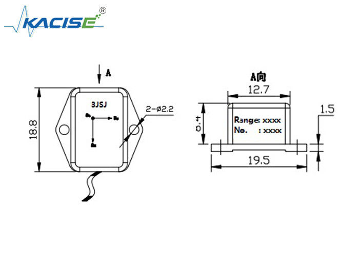 K-3JSJ-001 Sensor de aceleração de 3 eixos leve/acelerômetro de alta velocidade triaxial 0~3 V