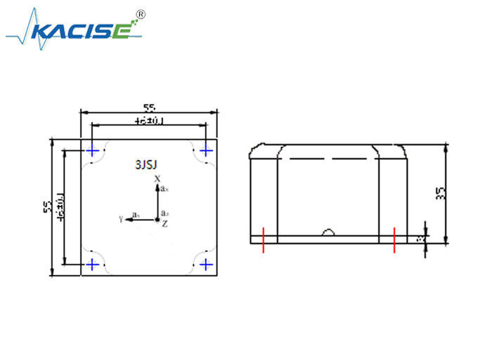 Sensor de aceleração triaxial com alcance de ±10 g RS422 de saída e amplo intervalo de temperatura para aplicações automotivas