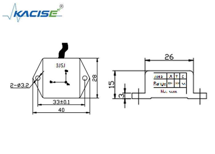 K-3JSJ-300 Modulo de Sensor de Acelerômetro Triaxial de Pequeno Tamanho com Alta Frequência 0,5 ~ 4,5 V