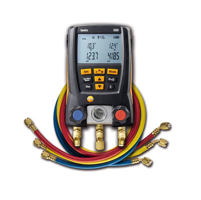 Kit coletor de refrigerante digital Testo 550 com conectividade Bluetooth 60 perfis de refrigerante e design robusto