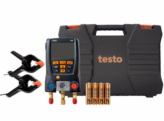 Kit coletor de refrigerante digital Testo 550 com conectividade Bluetooth 60 perfis de refrigerante e design robusto